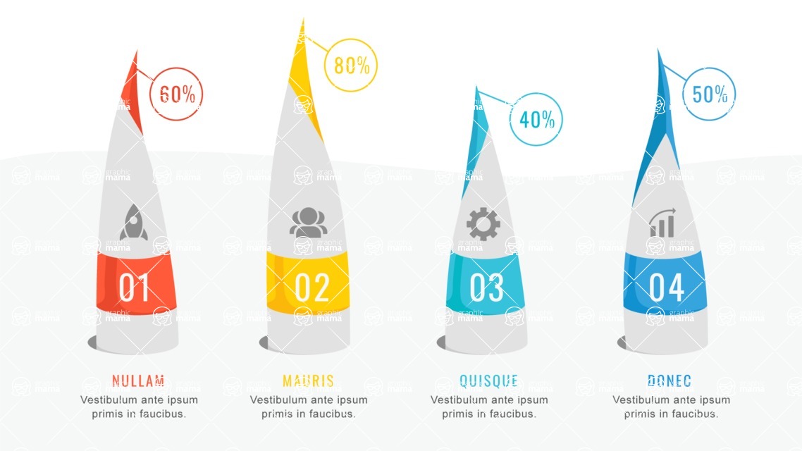 Infographic Templates Collection - Vector, Photoshop, PowerPoint, Google Slides - 4 Options With Percents Infographic Template